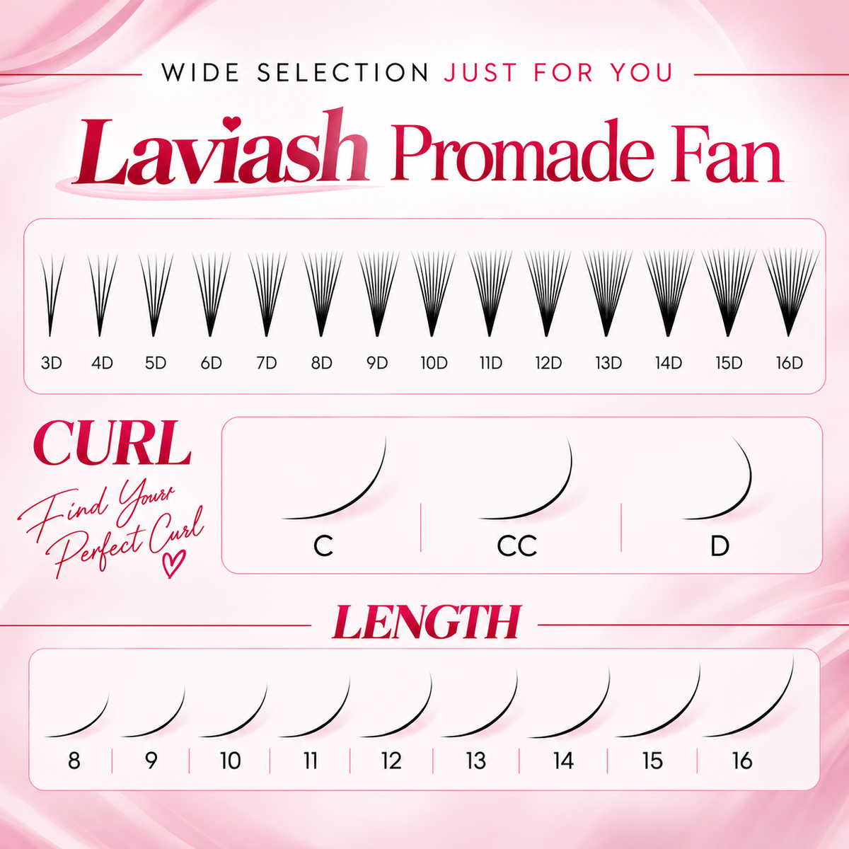 Promade fans loose 3D-8D | 0.03, 0.05, 0.07 | 500 fans