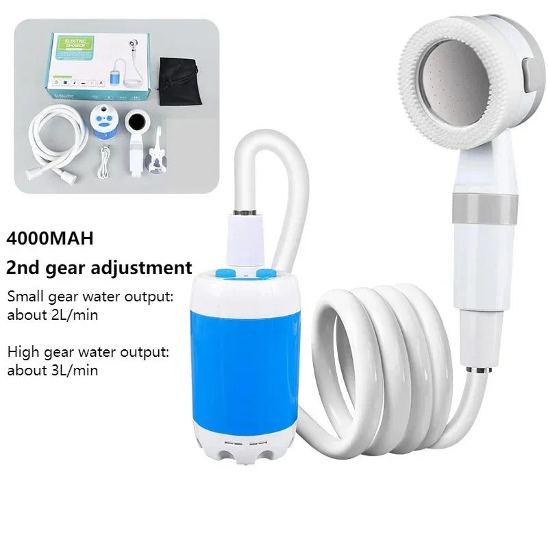 Portable Camping Shower – Rechargeable, Fast Charging, Lightweight & Easy to Use
