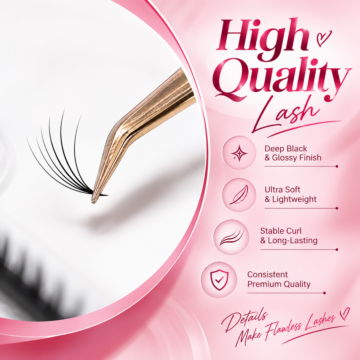 3D-8D Ultra-speed Promade fans 500 FANS Promade Natural Fans Eyelashes Extensions
