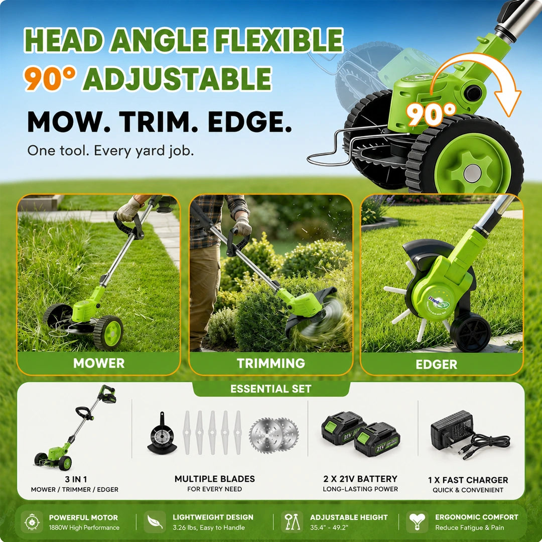 All-in-One Cordless Lawn Trimmer