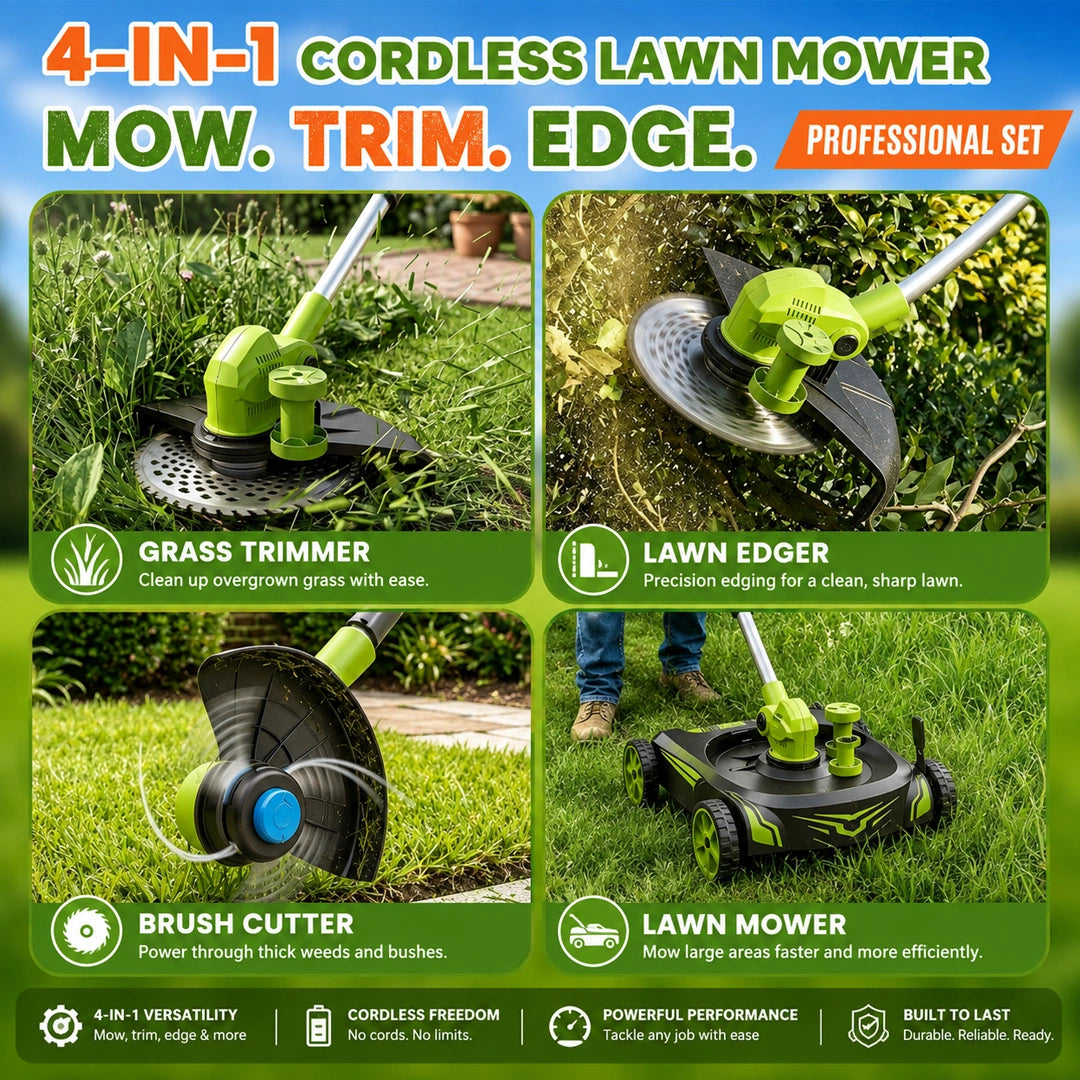 All-in-One Cordless Lawn Trimmer