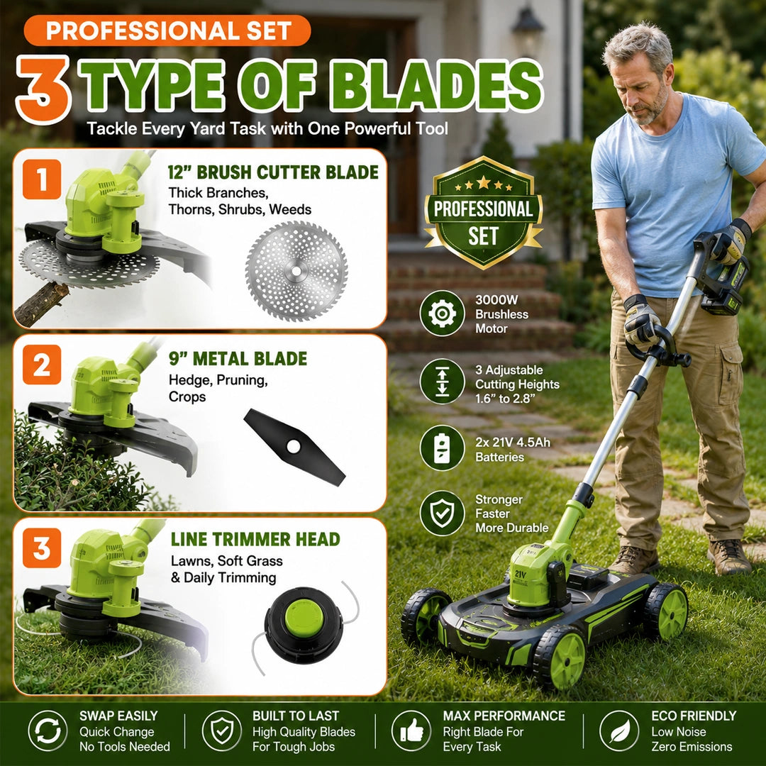 All-in-One Cordless Lawn Trimmer