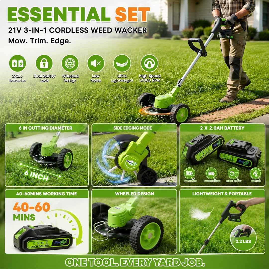 All-in-One Cordless Lawn Trimmer