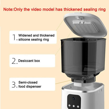 Smart WiFi Cat Feeder with Camera & Audio – 6L